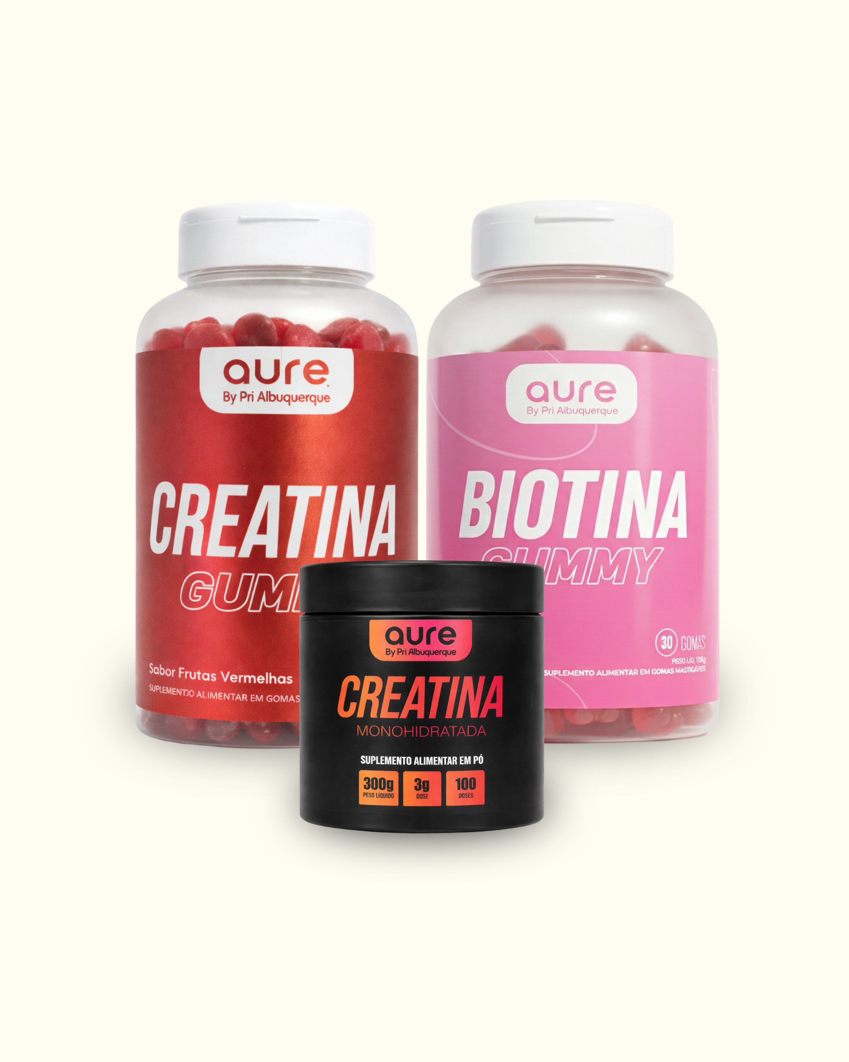Biotina Gummy + Creatina Gummy + Creatina em Pó